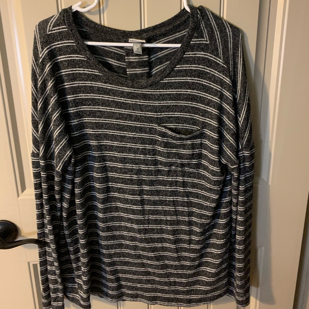 a new day grey and white striped sweater